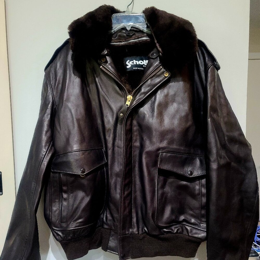Schott N.Y.C. Naked Cowhide Leather Flight Jacket (new w/o tags, size 50)